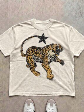 Retro Nature Graphic Tee Trendy Animal Print Top